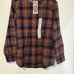 Eddie Bauer Casual Button Down Shirt Red and Black